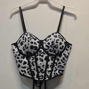 Leopard Print Bustier Top